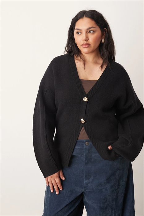 Кардиган с зауженной талией и рукавами овальной формы артикул 148921074