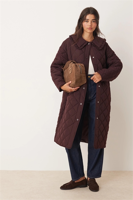 Стеганое пальто макси артикул 145752231