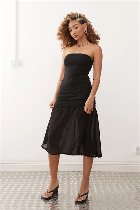 Платье-макси с накладкой из шифона от Sachiko артикул 143084734