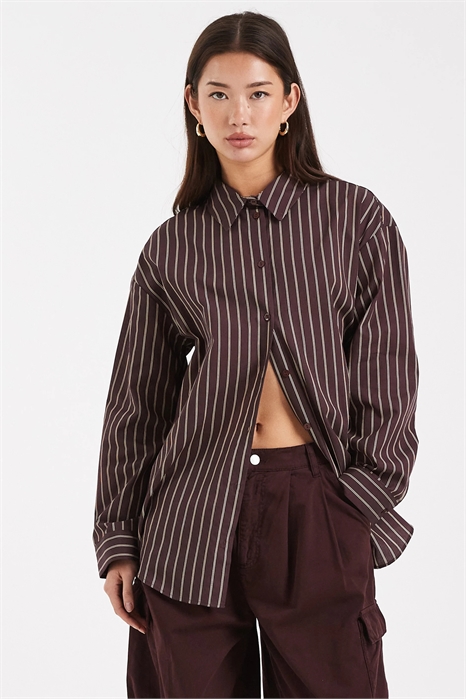 Рубашка из поплина свободного кроя артикул 152797832