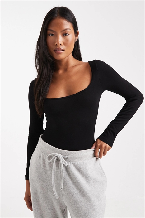 Боди с широким вырезом артикул 146855787