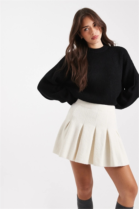 Мини-юбка из гофрированного трикотажа артикул 147199398