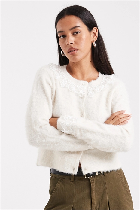 Кардиган с кружевными вставками co-ord артикул 143356037