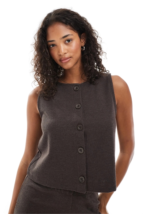 Жилет из мягкой ребристой ткани премиум-класса co-ord артикул 149518498