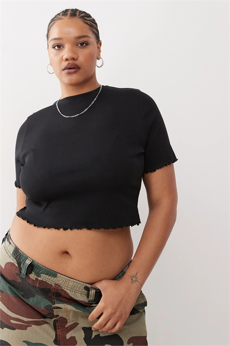 Футболка с ребристым краем из ткани «плюс-салат» артикул 144137700