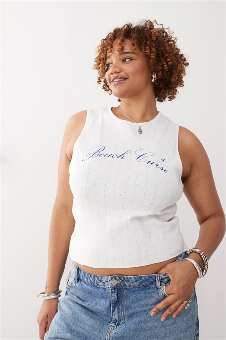 Топ-майка с принтом в стиле «пойнтелл» артикул 143375686