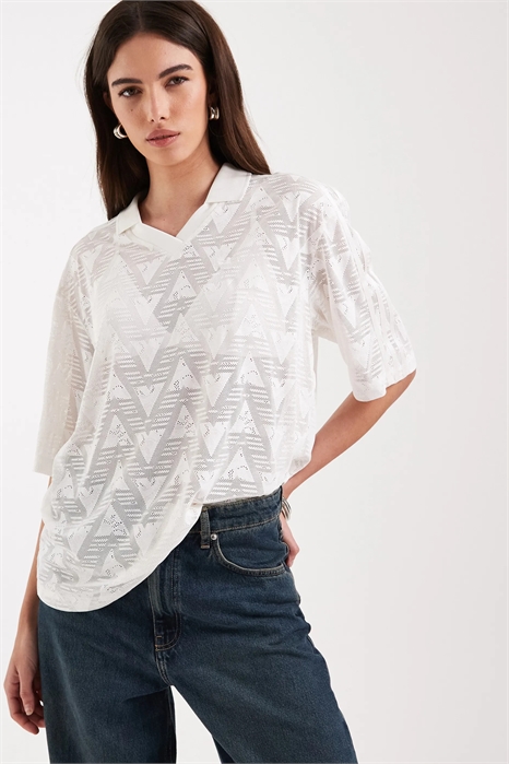 Футболка с кружевом артикул 155778229