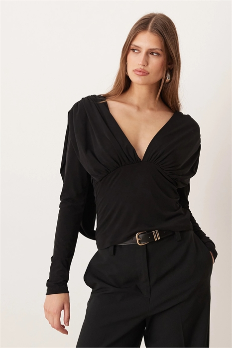 Топ с драпировкой на спине артикул 153019484