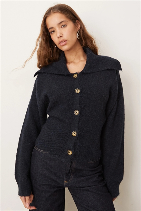 Вязаный кардиган из шерсти альпаки с ребристой талией артикул 151782779