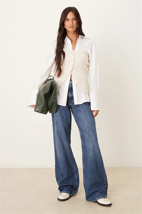 Топ-труба с узором «коса» в стиле «микс-энд-матч» артикул 149593156