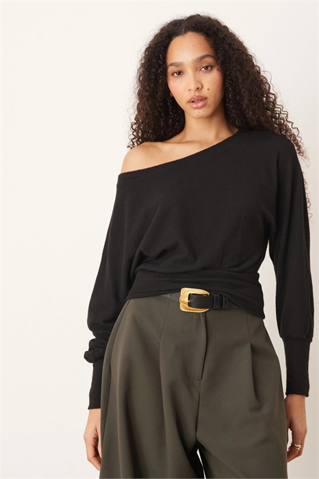 Топ с длинными рукавами и открытыми плечами артикул 151526307