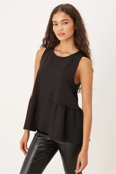 Топ без рукавов с баской артикул 149593150