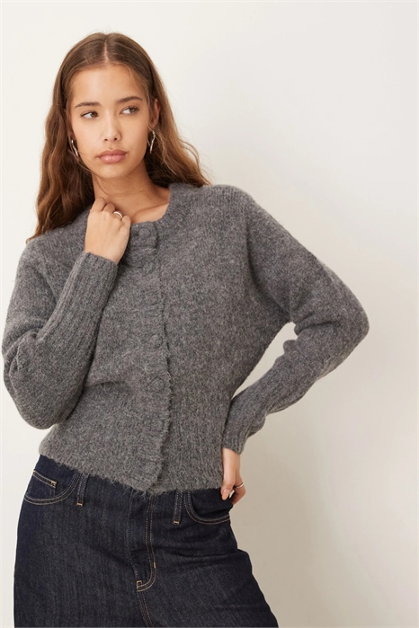 Кардиган из шерсти альпаки с круглым вырезом и длинными рукавами артикул 151782773