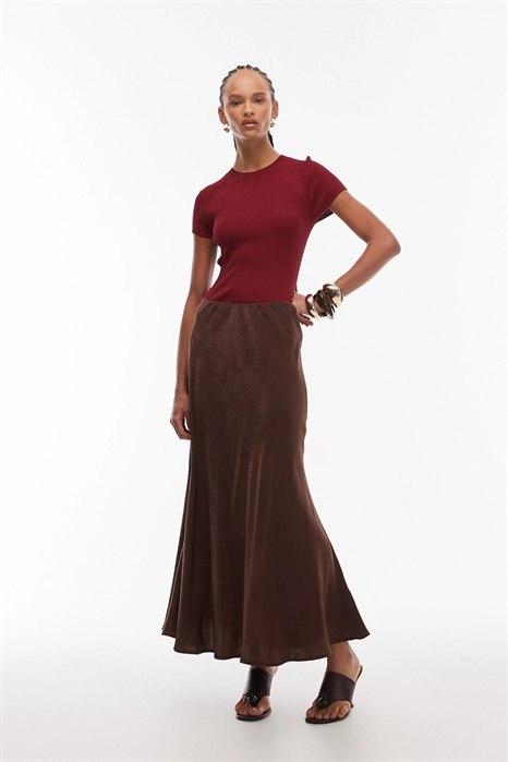 Макси-юбка из атласа с «рыбьим хвостом» артикул 152384639