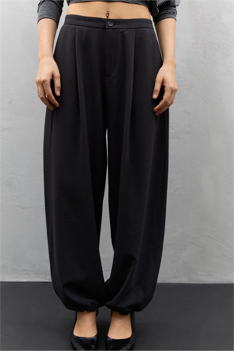 Брюки-саруэль классического покроя артикул 153647837