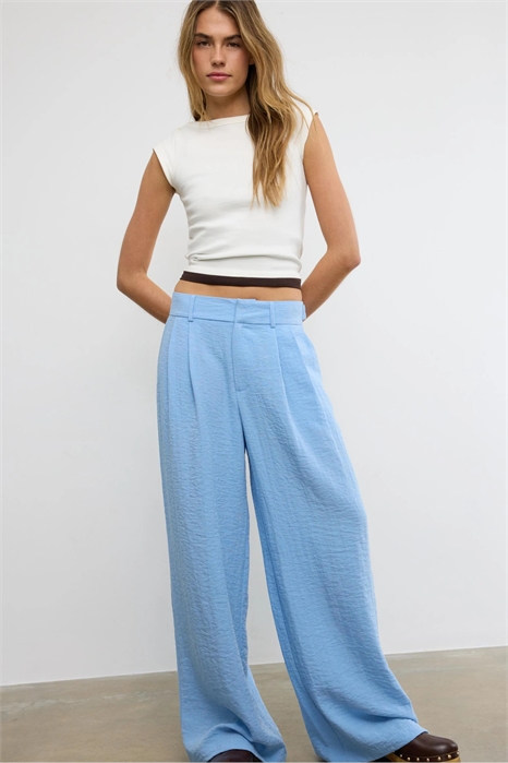 Брюки в стиле рустик с широкими брючинами и регулируемыми пуговицами артикул 156220672