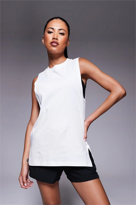 Хлопковая майка Icon с заниженными проймами и технологией быстрого высыхания артикул 142658679