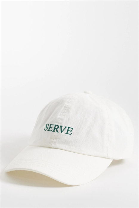 Белая хлопковая кепка с вышивкой в виде теннисного мяча артикул 153643257