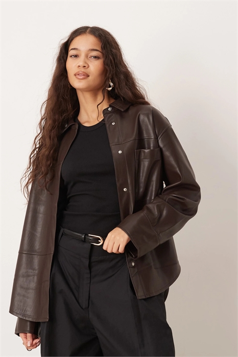 Рубашка из полиуретана свободного кроя артикул 149593160