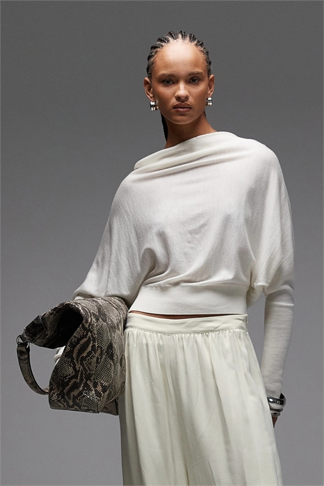 Свитер из шерстяного трикотажа с укороченным кроем от Ridley артикул 152828851