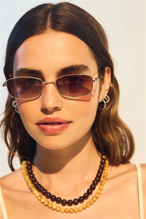 Солнцезащитные очки с металлической оправой артикул 152326188