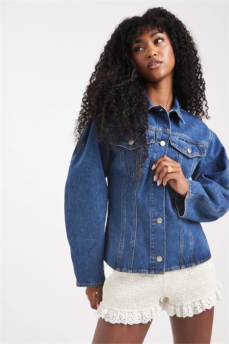 Рубашка из джинсовой ткани с зауженным кроем артикул 149597869