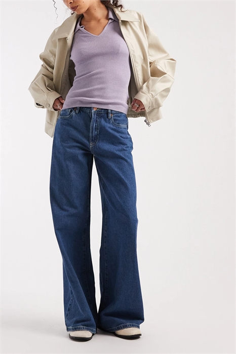 Джинсы Remy средней посадки с широкими брючинами артикул 152350972