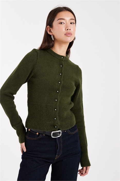 Пушистый вязаный кардиган с облегающим кроем артикул 152561408