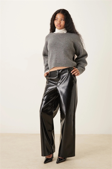 Прямые брюки с полиуретановым покрытием артикул 152934397