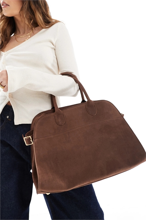 Большая сумка-тоут из искусственной замши артикул 140657638