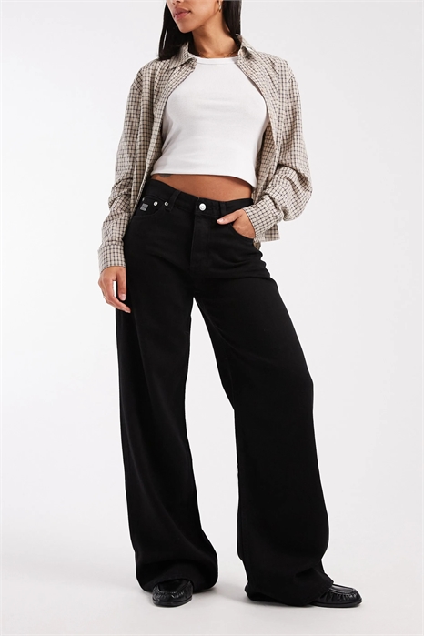 Джинсы средней посадки свободного кроя с прямыми брючинами артикул 151341625