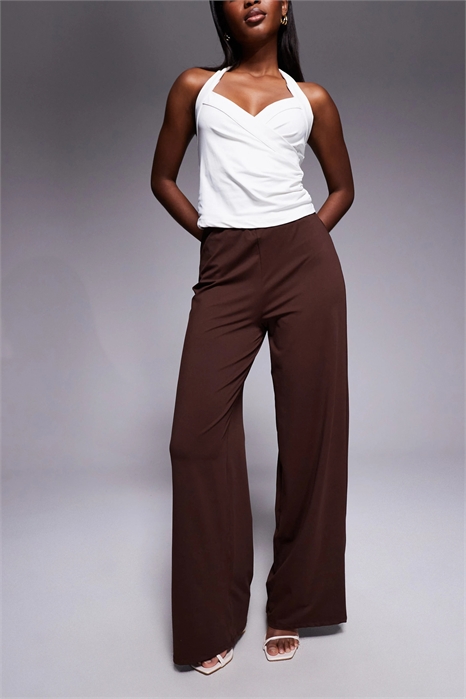 Брюки с широкими брючинами в стиле «микс-энд-матч» артикул 152632548