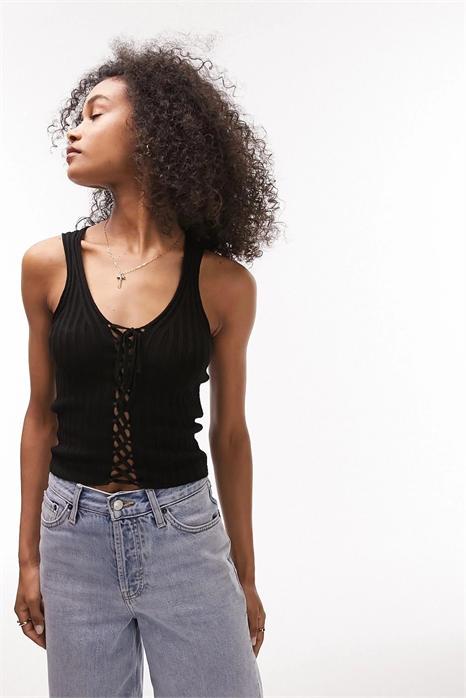 Жилет с завязками спереди из трикотажа артикул 126450857