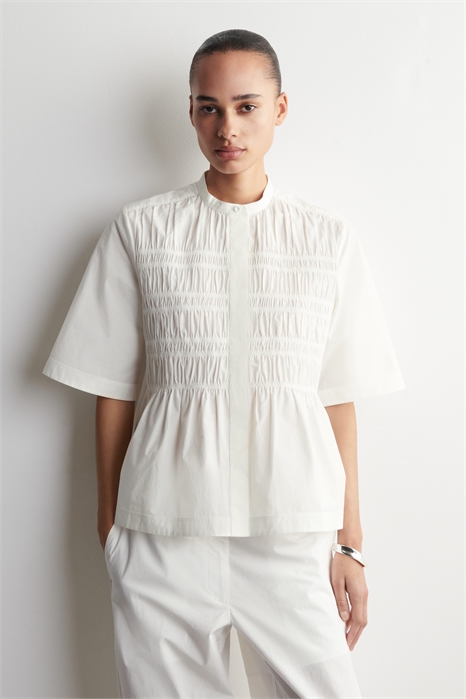 Хлопковая блузка с рюшами артикул 1321340001