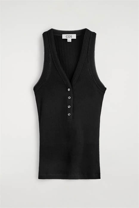 Майка-хенли из ребристого трикотажа артикул 1332956002