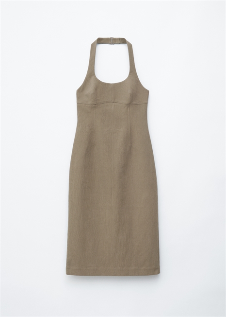 Платье средней длины с завязками на шее артикул 1325826001