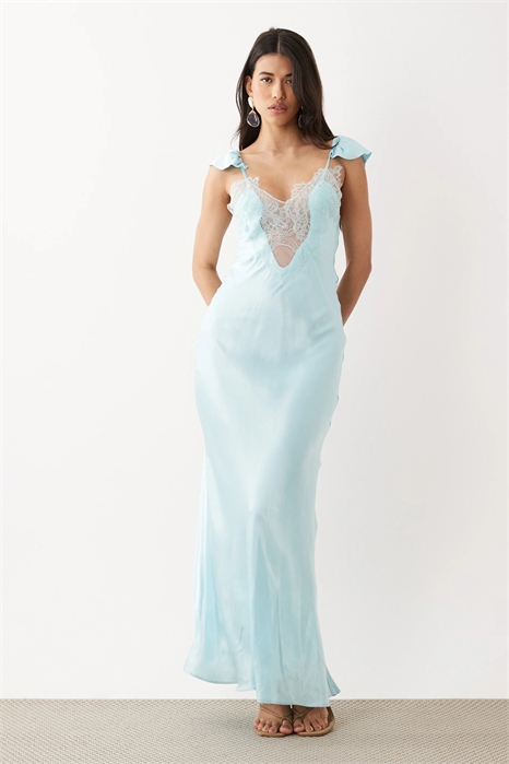 Макси-платье с кружевными вставками из плюща артикул 153757158