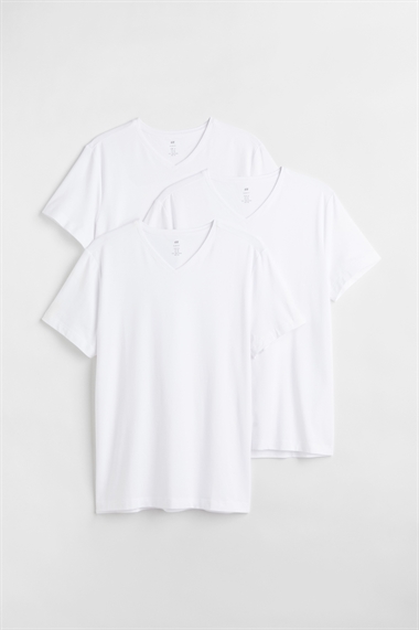 Комплект из 3 футболок с V-образным вырезом и облегающим кроем