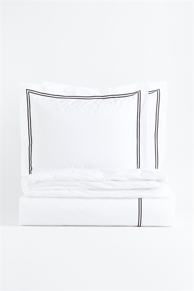 Хлопковое перкалевое постельное белье для двуспальной кровати