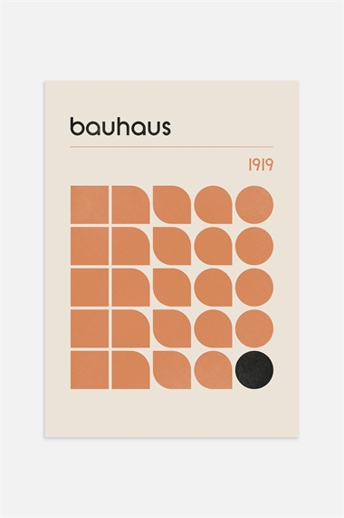 Оранжевый плакат Баухаус