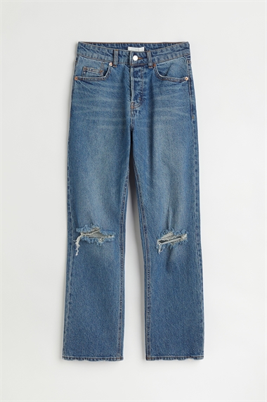 Прямые джинсы укороченные