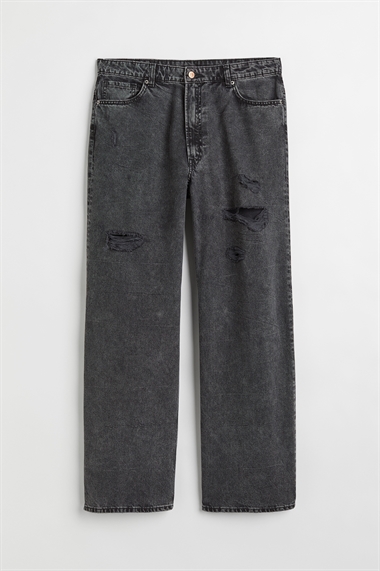 Широкие высокие джинсы H&M+