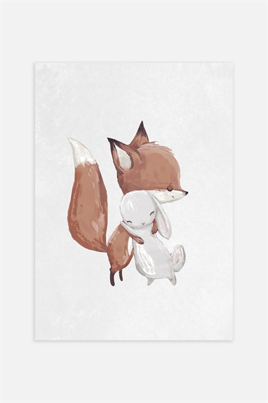 Плакат с лисой и кроликом