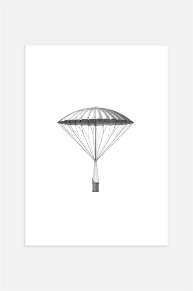 Постер с изображением человека на воздушном шаре