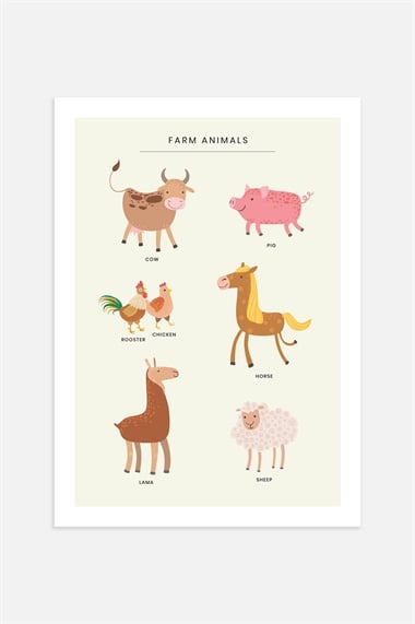 Плакат Животные на ферме