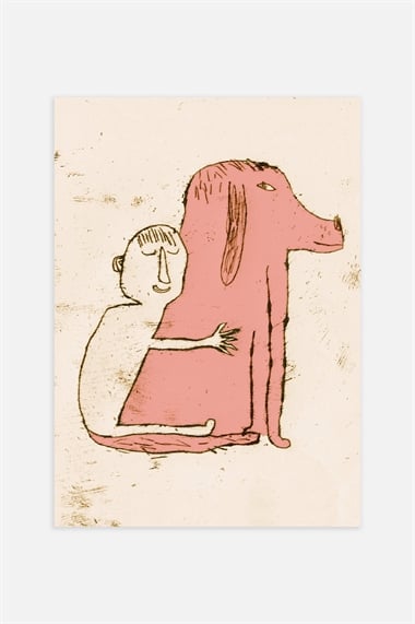 Плакат Собака и объятия