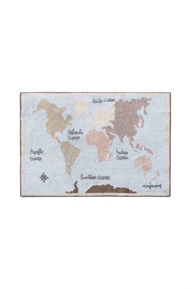 Моющийся ковер с винтажной картой мира