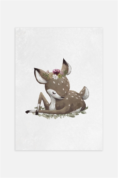 Плакат с отдыхающим оленем