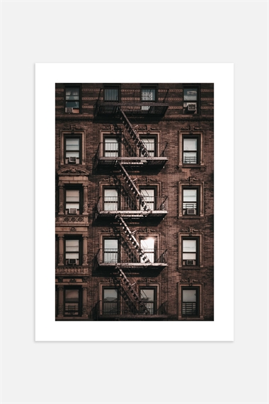 Коричневый плакат с фасадом Нью-Йорка