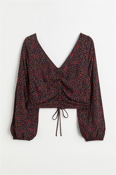 Блузка из крепа с завязками H&M+